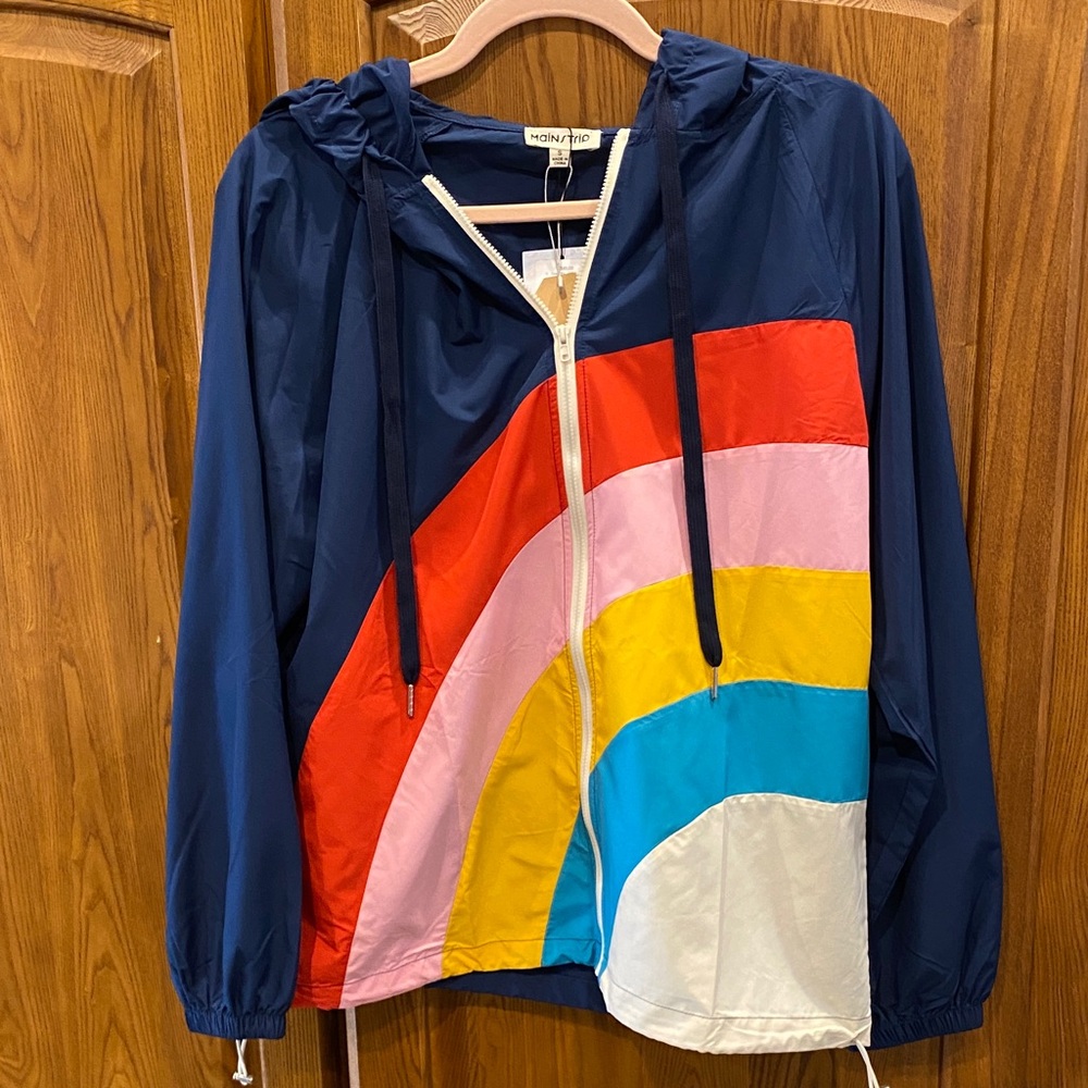 NWT Main Strip Deep Blue Zip-Up Jacket size small